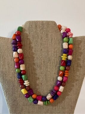 Hand Crafted Multicolor Long Beaded Necklace